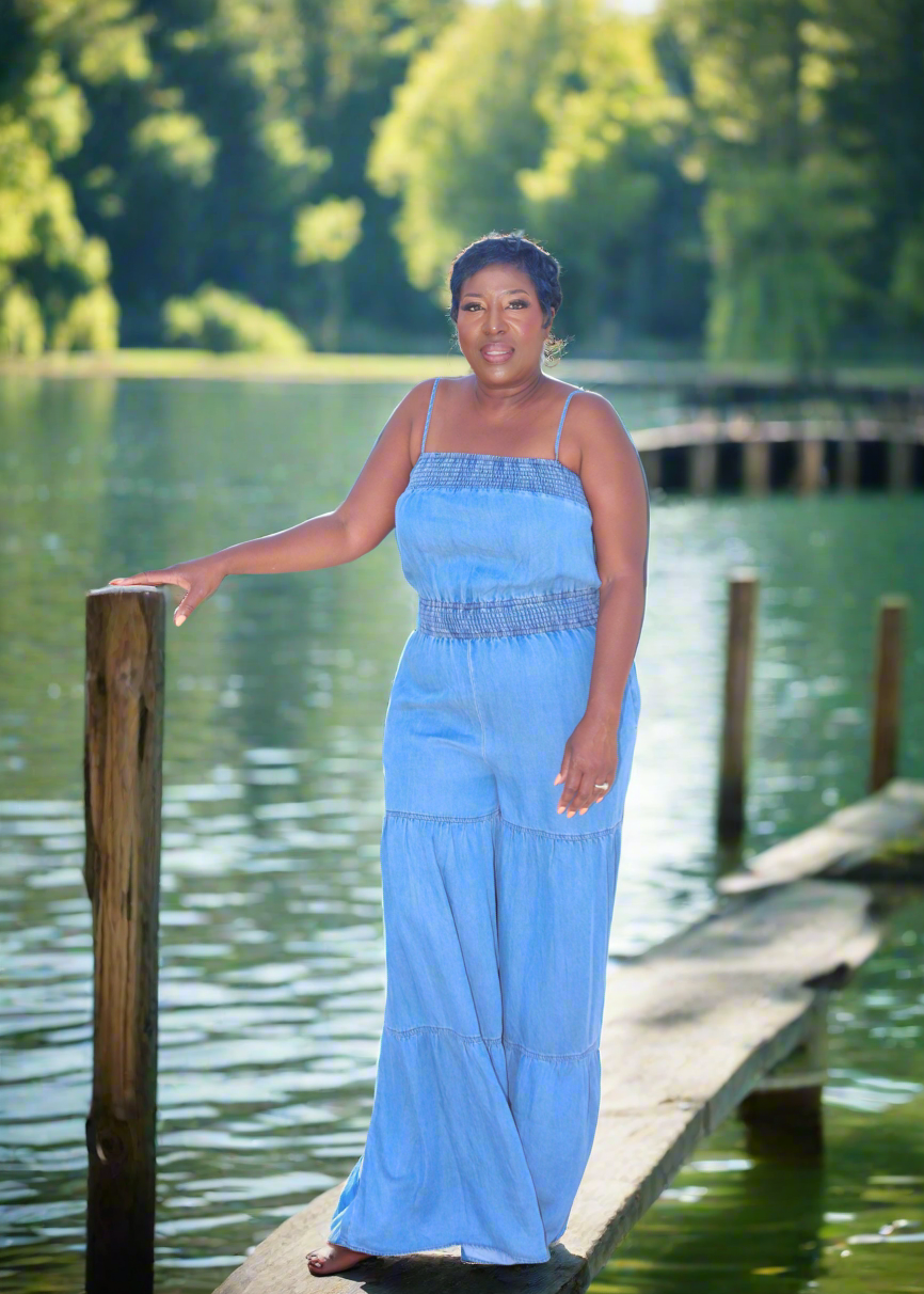 Mod Ease Tier Denim Jumper