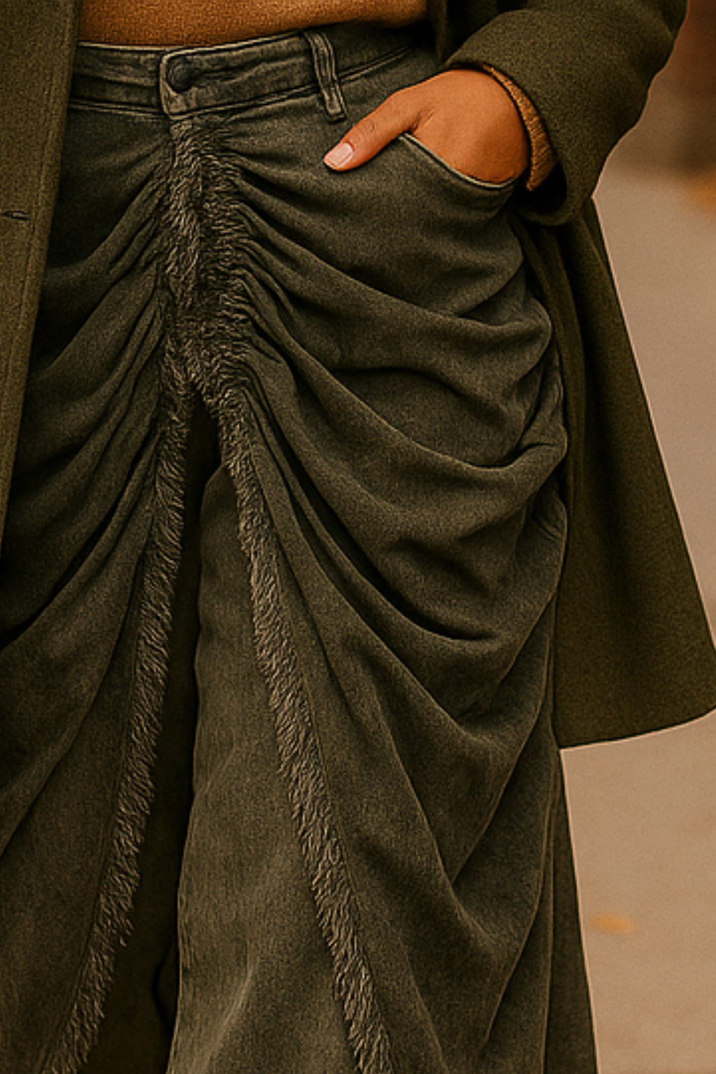 Vintage Green Street Luxe Draped Denim