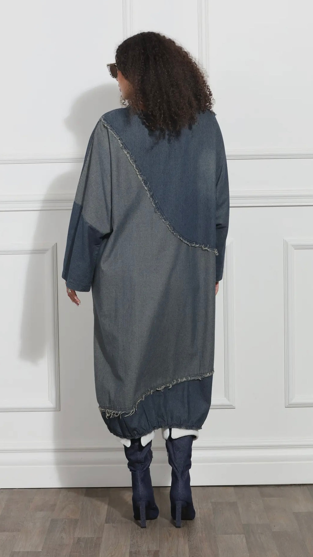 Urban Color Block Denim Dress