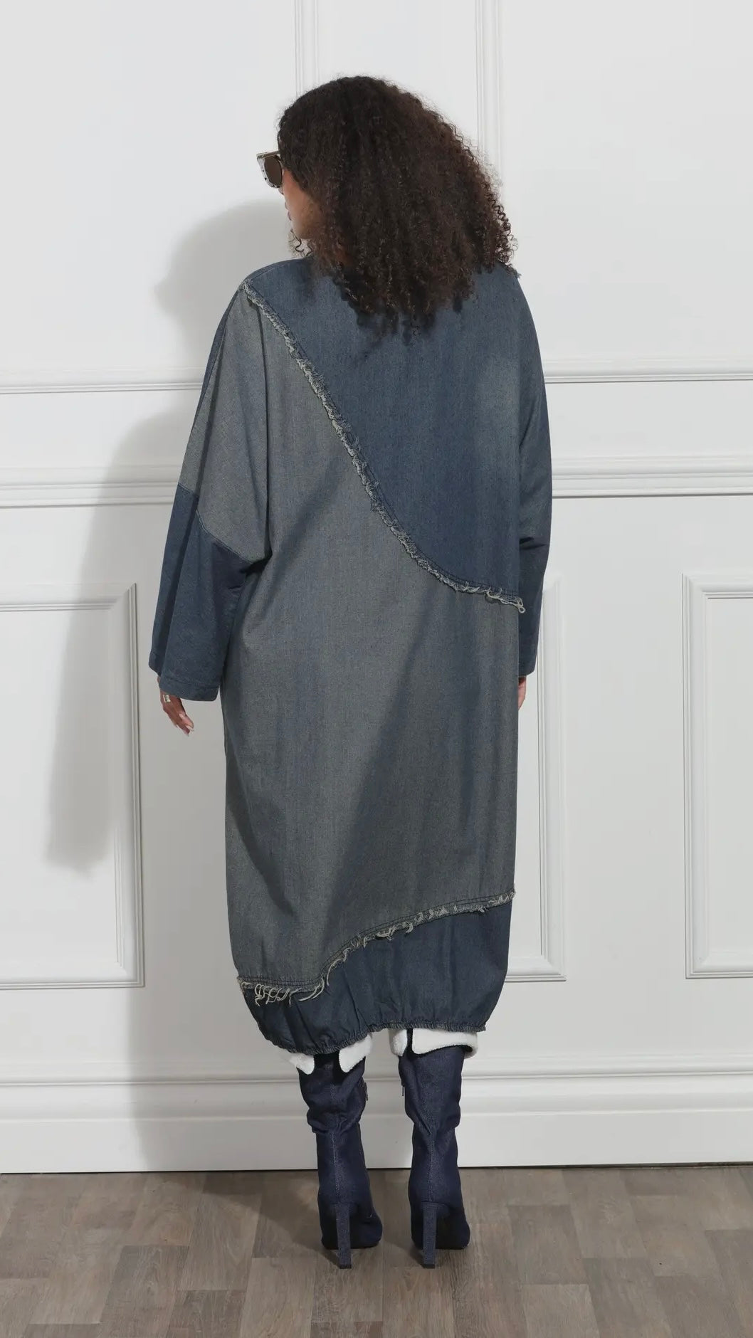 Urban Color Block Denim Dress