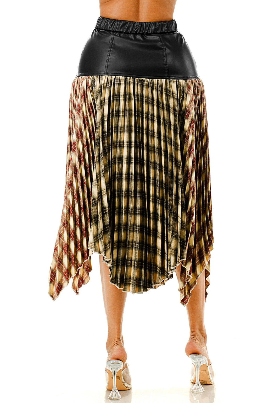 Plaid Fusion Midi Skirt