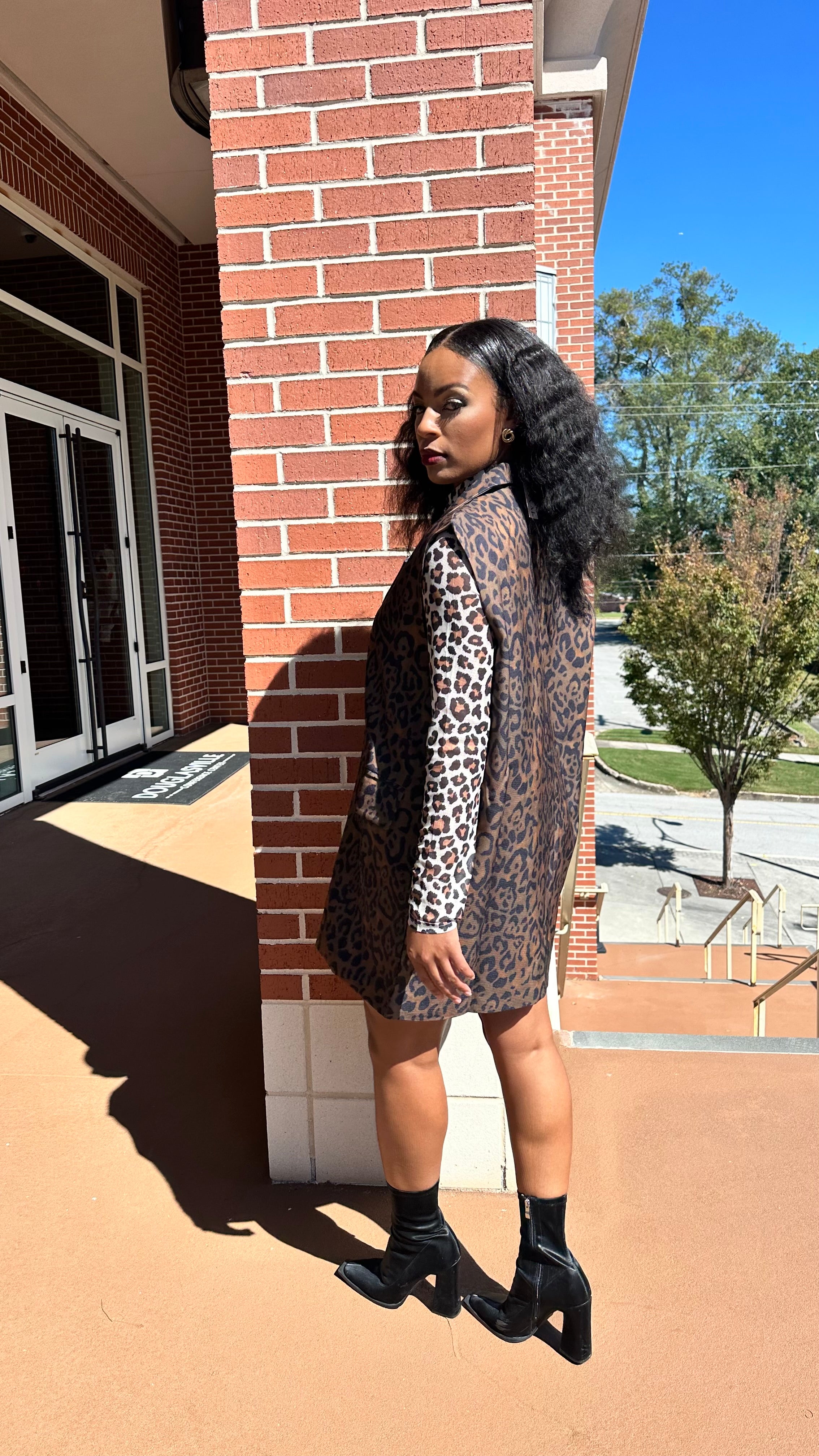 Untamed Glam Leopard Sleeveless Dress