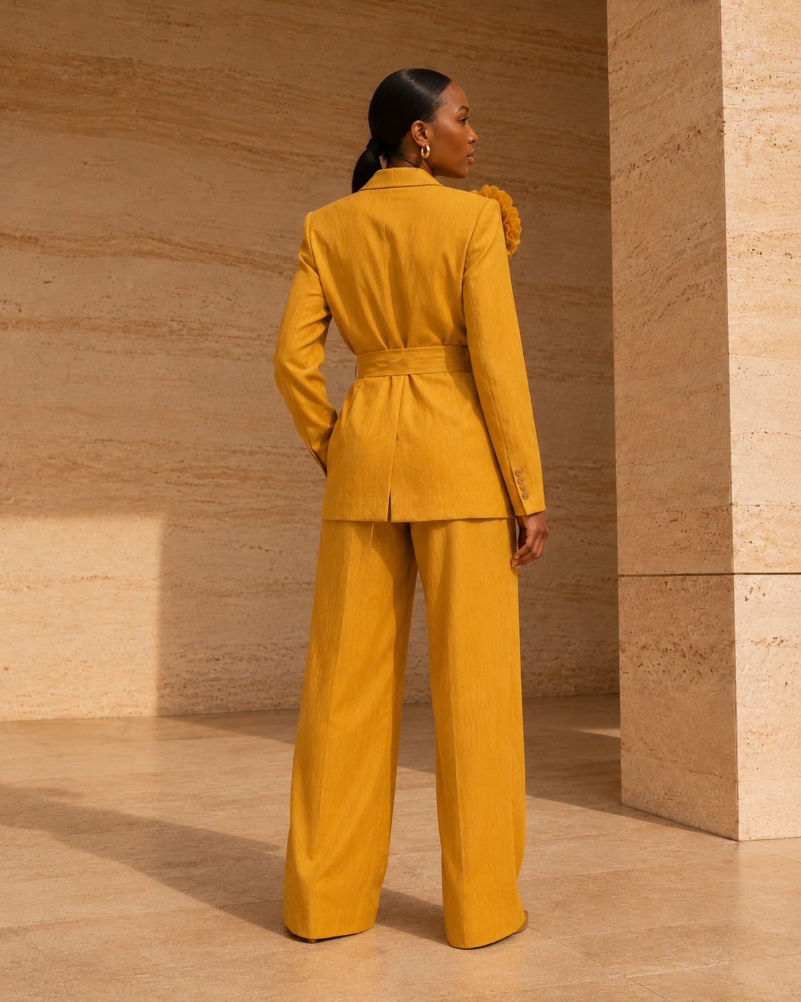 Golden Command Belted Suit (Estimated availability: September 25
Estimated dates are subject to change based on vendor delivery.