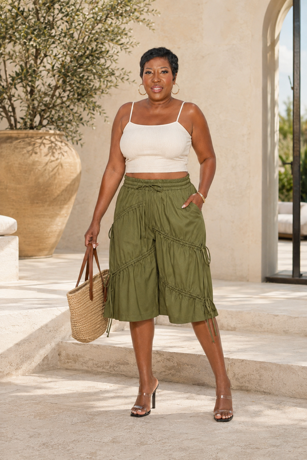 Statement Tie Bermuda Shorts