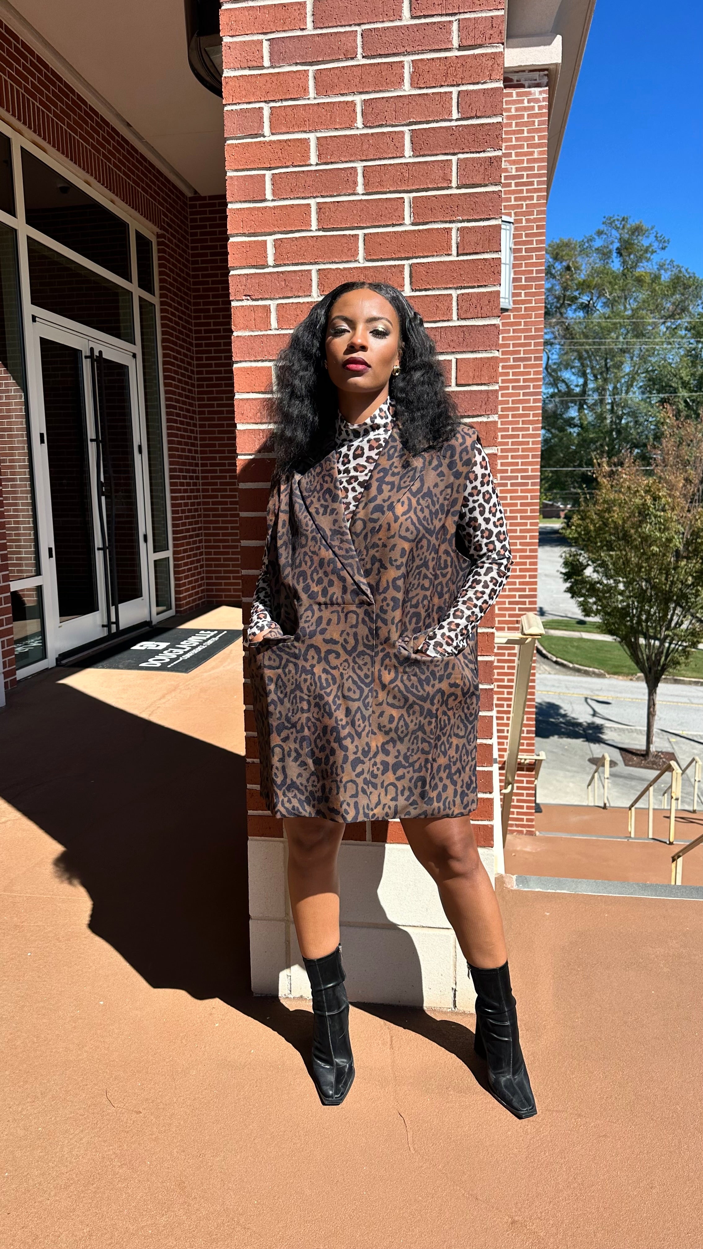 Untamed Glam Leopard Sleeveless Dress