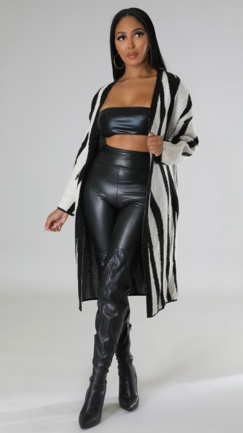 Signature Black & White Cardigan