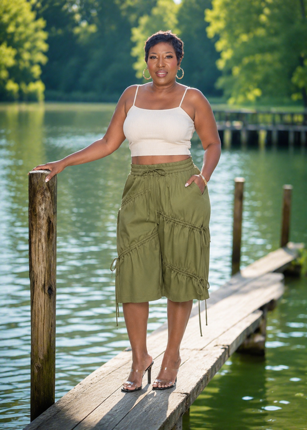 Statement Tie Bermuda Shorts