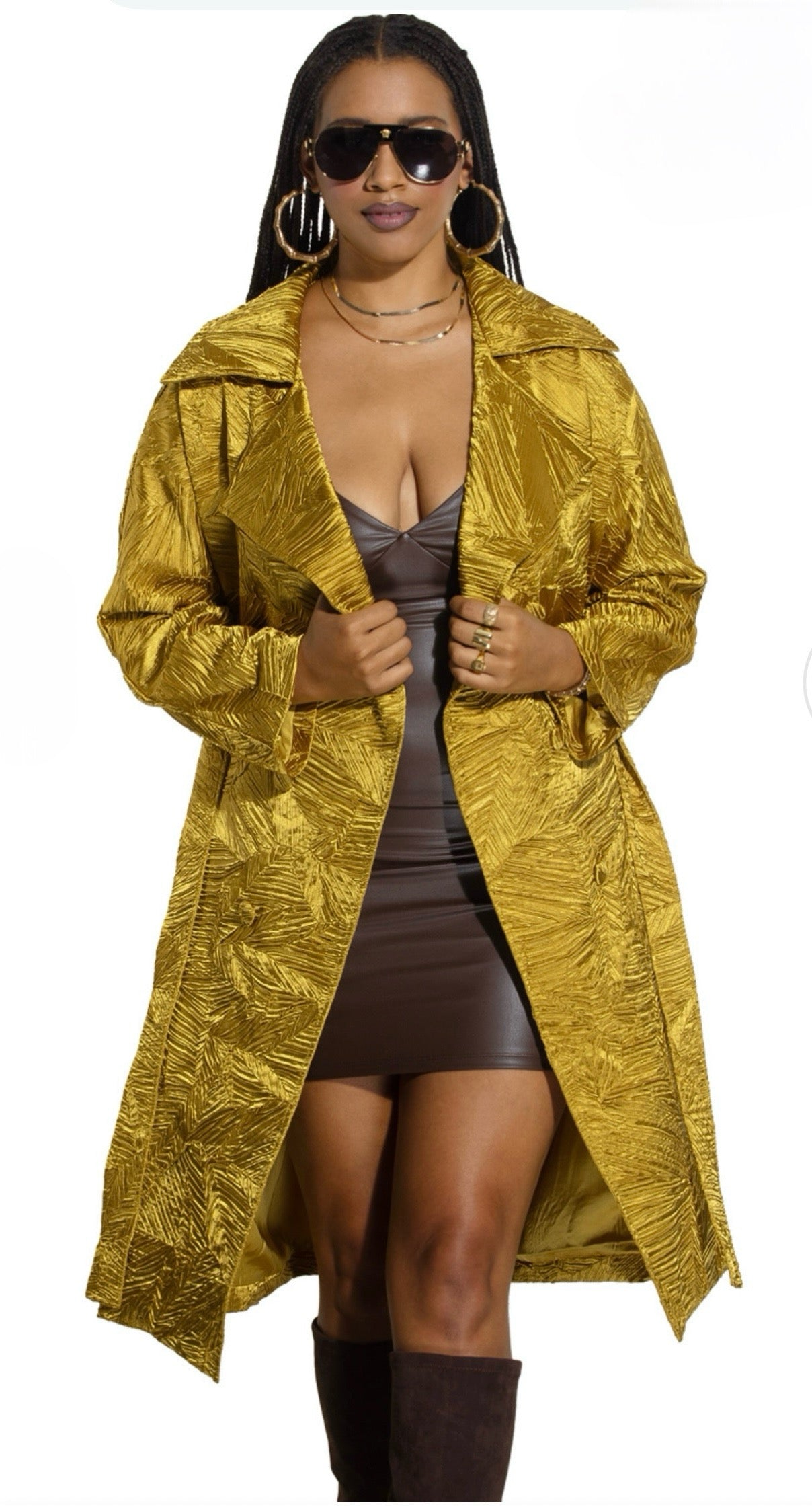 Luster Line Trench Coat