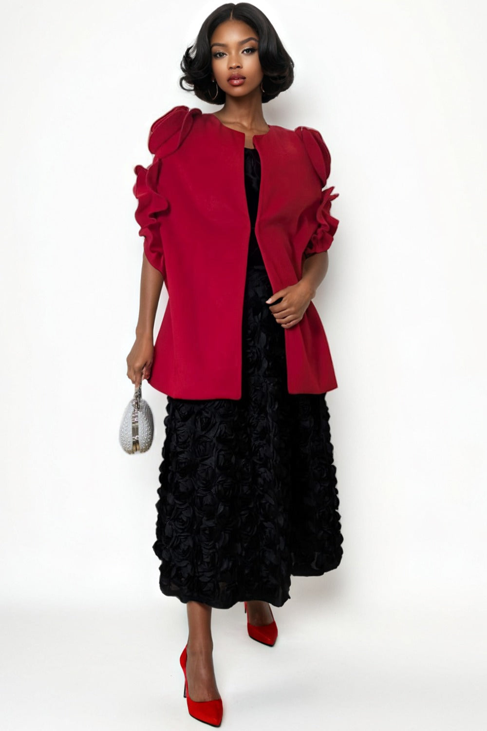 Regal Veil Cape Coat
