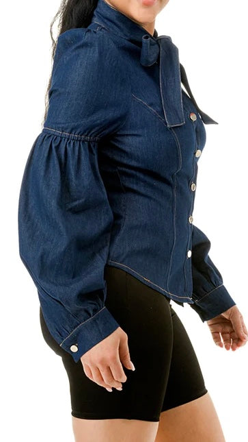 Tie Down Denim Top