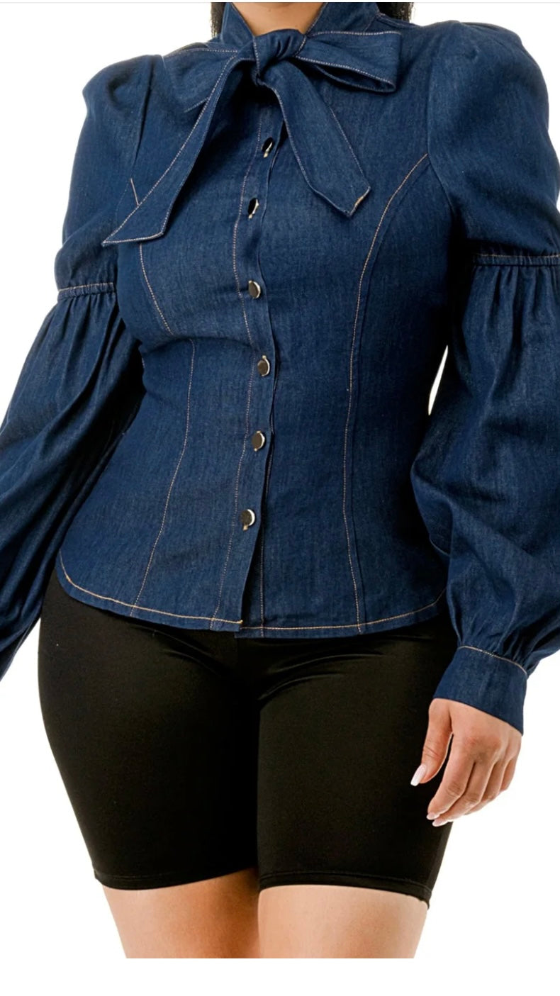 Tie Down Denim Top