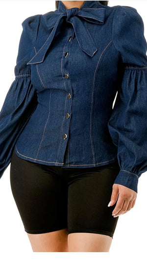 Tie Down Denim Top