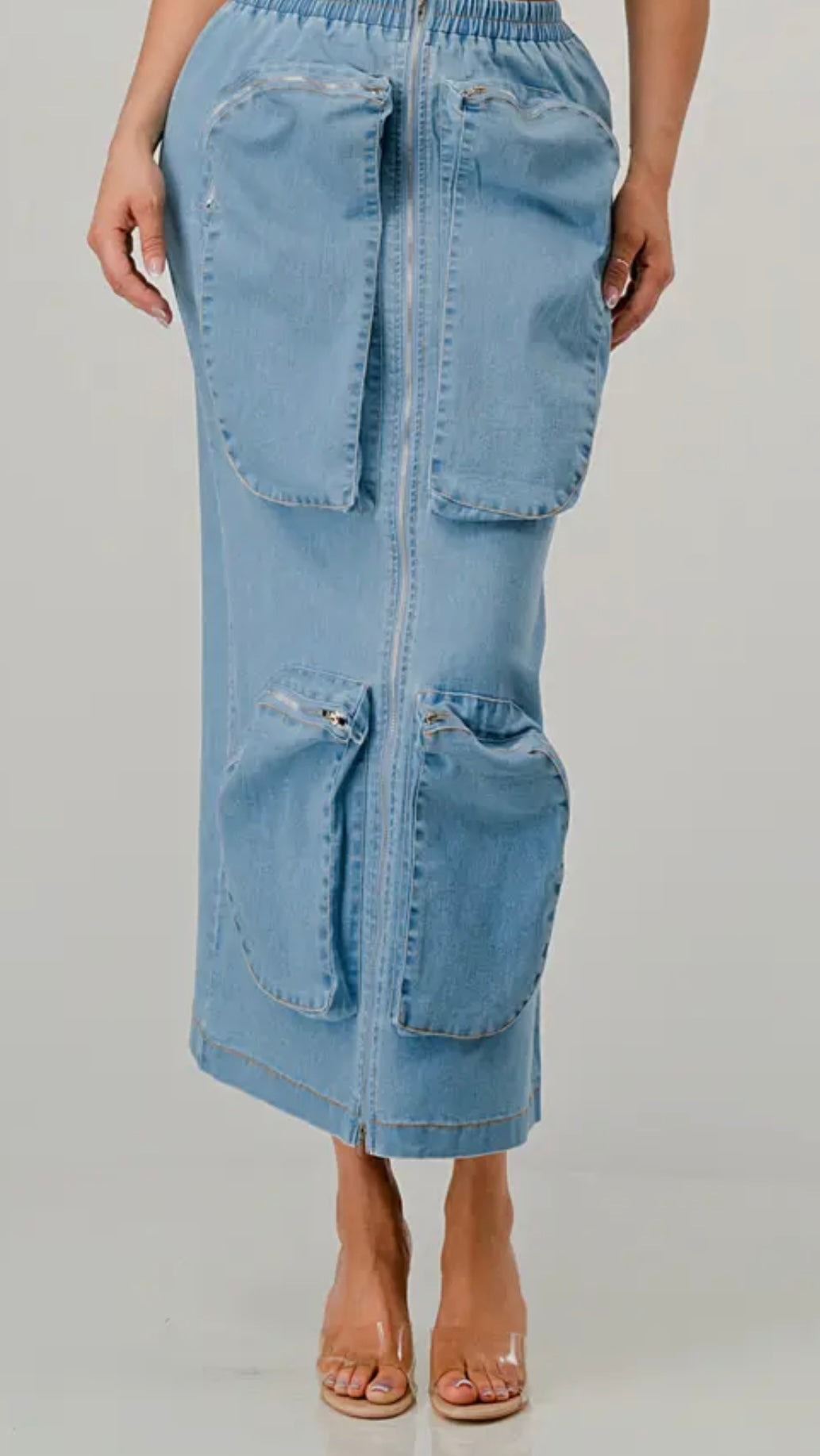 Big Pocket Denim Skirt