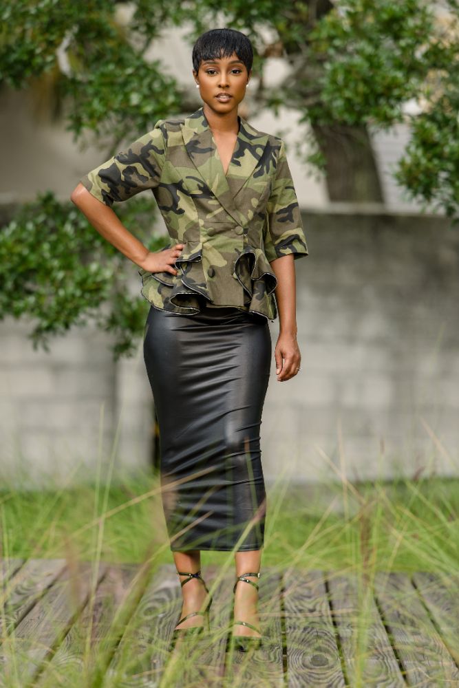 Tactical Glam Peplum Jacket Top